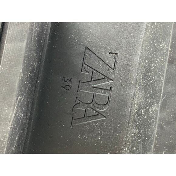 NEW Zara Women's Black Faux Leather Zip Up Over the Knee Platform Boots Size 8.5 - Picture 7 of 7